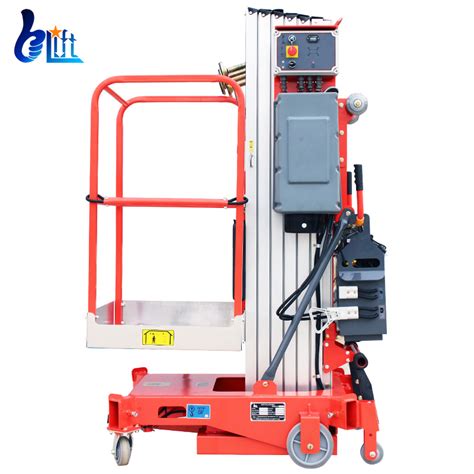 Hydraulic Single Mast Vertical Lift M M M M Aluminum Alloy Aerial