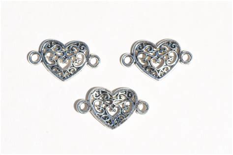 BULK 50 Heart Connector Charms SC1604 Etsy