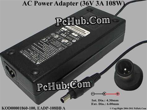 36V 3A 108W Pin In The Middle 3 Prong KOD00001860 100 EADP 108BB A