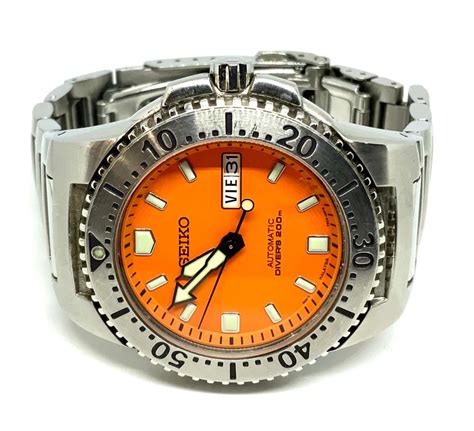 Sold Price Orange Face Seiko Automatic Diver S Watch 200m November