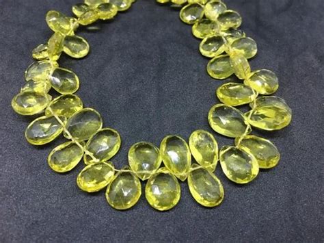 Oval Yellow Aaa Lemon Topaz Green Gold Pear Faceted Beads Size X