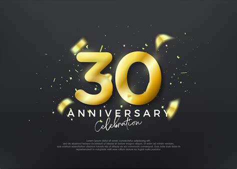 Premium Vector 30th Anniversary Numbers Gold Luxury Vector Background Premium Premium Vector