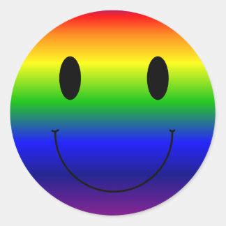 Rainbow Smiley Face Stickers | Zazzle