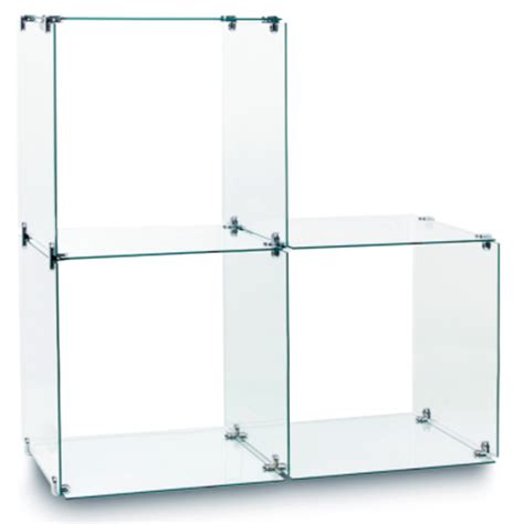 3 Stepped Glass Cubes Retail Display Kit Uni Shop Slatwall Panels