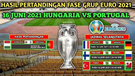 Hasil Pertandingan Fase Grup Euro Tadi Malam Hungaria Vs Portugal