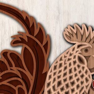 Multilayer Rooster Chicken Laser Cut File D Layered Rooster Layered