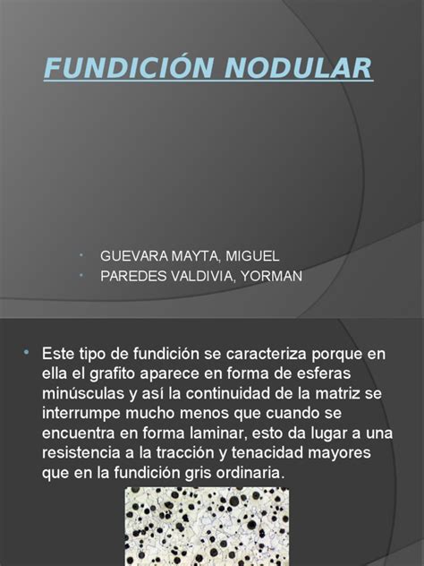 Fundición Nodular Presentacion Pdf Sólidos Cristalinos Sustancias