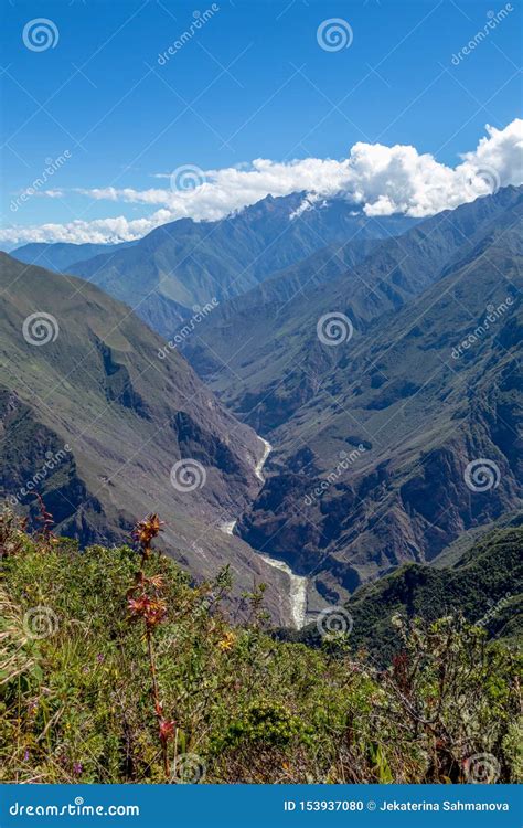 Landscape With Green Deep Valley Apurimac River Canyon Peruvian Andes