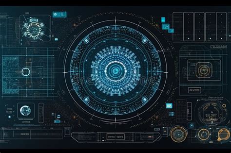 Understanding Ai Schematics On Holographic Screen Ai Generated Stock