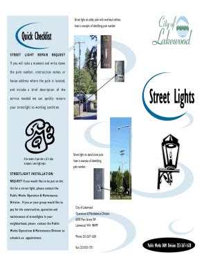 Fillable Online Street Light Layout Checklist City Of Phoenix Fax