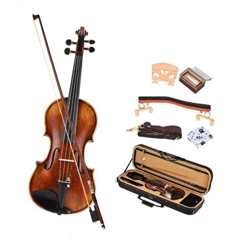 Wdgreat Vintage Ebony Acoustic Violin 44 Full Size Violin Fiddle With