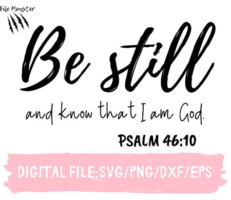 Be Still And Know That I Am God Svg Cut File Christian Svg Etsy