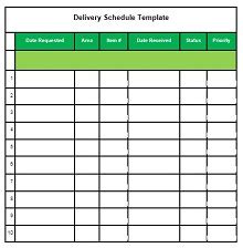 Free Delivery Schedule Templates Excel Doc Excelshe