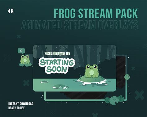 Frog Stream Pack Animated Stream Overlays Froggy Fantasy Forest