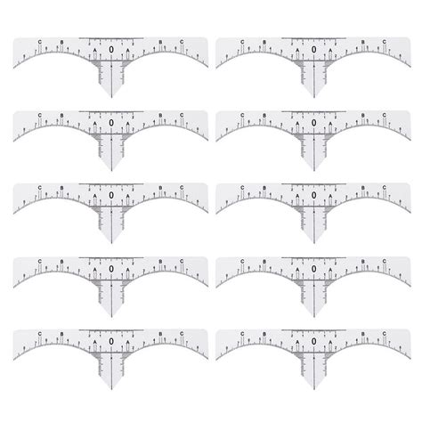 NUOLUX 10pcs Of One Set Professional Plastic Eyebrow Ruler Disposable