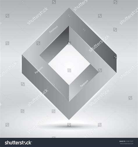 Impossible Figure Vector Rhombus Abstract Unreal Stock Vector Royalty