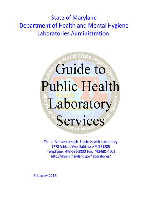 Fillable Online Dhmh State Md Guide To PH Lab Serv V2 0 3 Doc Fax Email