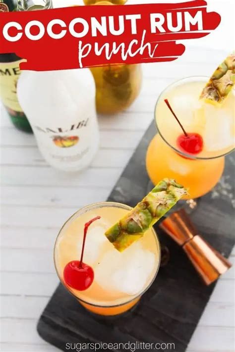 Coconut Rum Punch With Video ⋆ Sugar Spice And Glitter Drinks Summer Drinks Rum Punch Recipes