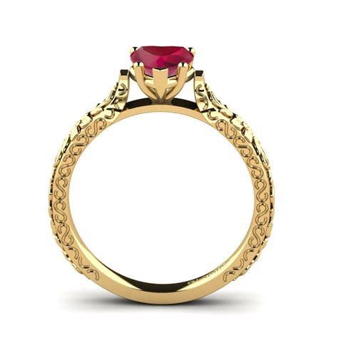 Kaufen Sie Verlobungsring Joanna Mit 0 76 Karat Rubin Herz Gelbgold 585