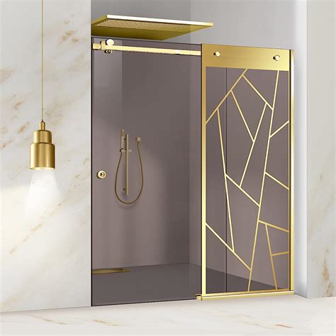 Glissando Gold Porte De Douche Coulissante Mod Le Atlas X Cm