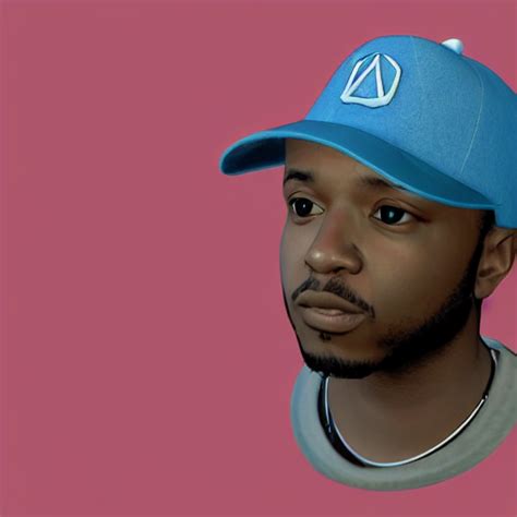 KREA AI 3 D Model Of Kendrick Lamar Wearing A Mario Hat R