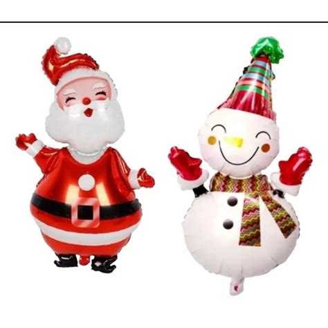 Bal O Metalizado Mam E Noel Ou Boneco De Neve Gigante Cm Shopee Brasil