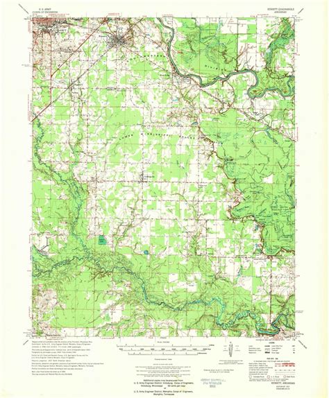 Kensett 1967 Old Topo Map Searcy Little Red River Quad Reprint 15x15