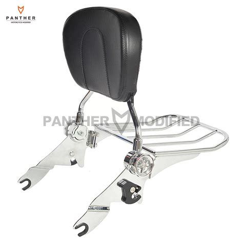 Chrome Motorcycle Detachable Backrest Sissy Bar Luggage Rack Moto