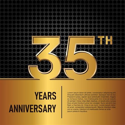 Premium Vector 35th Anniversary Template Design In Gold Color Vector Template Illustration