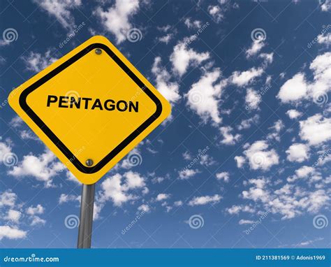 Pentagon traffic sign stock image. Image of mystic, amulet - 211381569