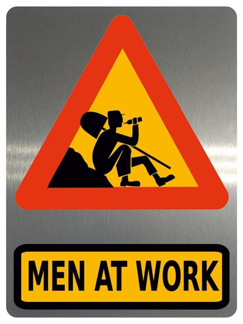 1158 MEN AT WORK Funny Joke Metal Aluminium Plaque Sign - Etsy