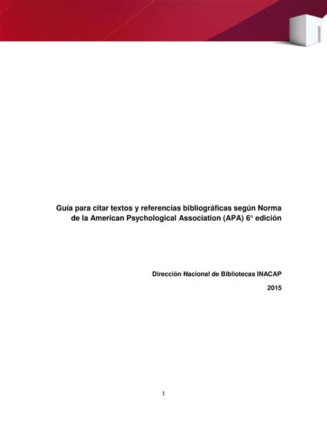 Guiá Citas Y Bibliografía Apa Guía Para Citar Textos Y Referencias Bibliográficas Según Norma