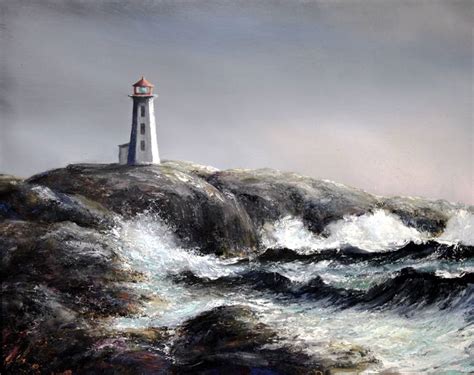 Peggy's Cove Lighthouse Painting by Ivan Fraser | Saatchi Art