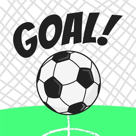 Goal Football Sport Soccer Ball In The Net Flat Style Design Vector