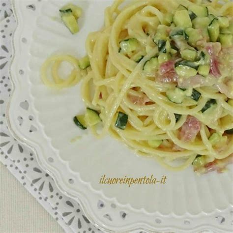 Carbonara Di Zucchine E Pancetta Ricetta Il Cuore In Pentola