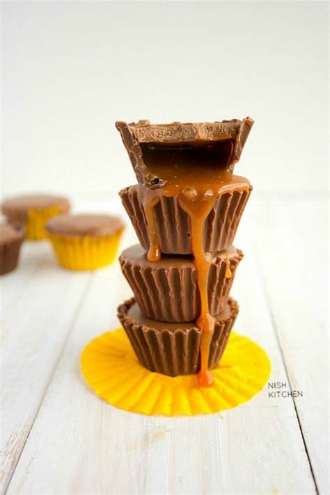 Chocolate Salted Caramel Cups | Video - NISH KITCHEN