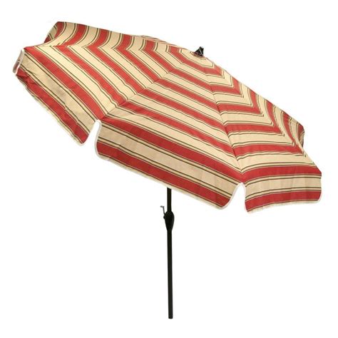 Hampton Bay 75 Ft Aluminum Patio Garden Umbrella In Chadlark Stripe