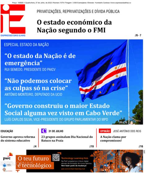 Expresso Das Ilhas Jul Jornais E Revistas Sapo Pt