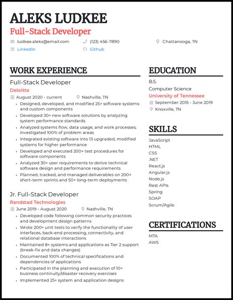 11 Real Full Stack Developer Resume Examples That Worked In 2024