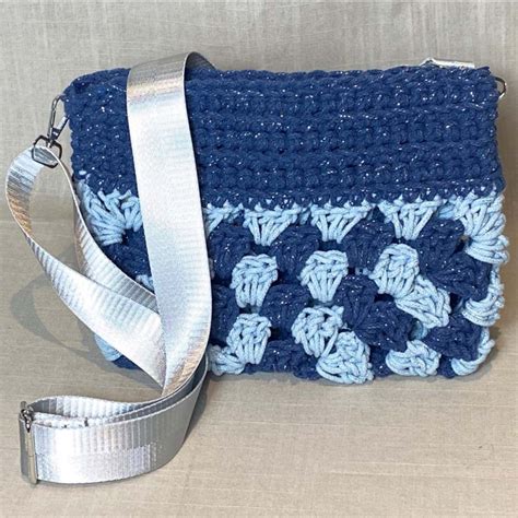 Sac Bandouli Re Au Crochet Motif Granny Fermeture Clair Cm