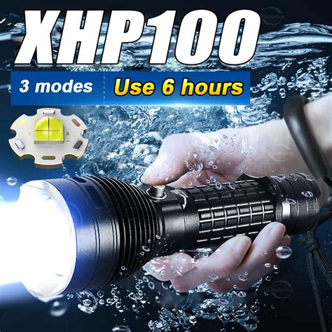 9000Lumen Super Powerful XHP100 LED Diving Flashlight Professional