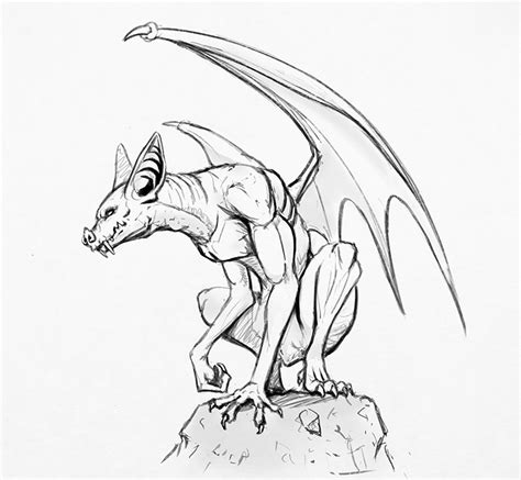 Gargoyle sketch by cicakkia on DeviantArt