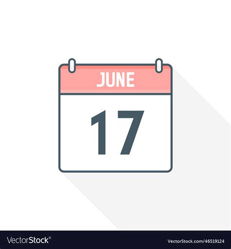 17th june calendar icon june 17 calendar date Vector Image