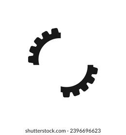 Half Part Gear Wheel Vector Silhouette Stock Vector Royalty Free