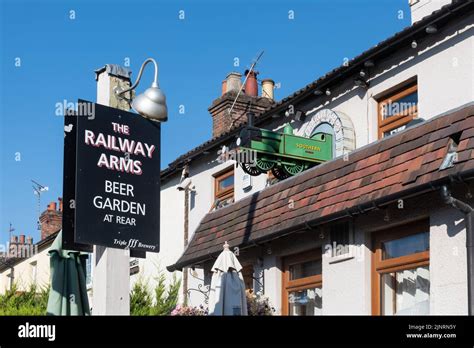 The Railway Arms Pub With A Model Train On The Wall Alton Hampshire