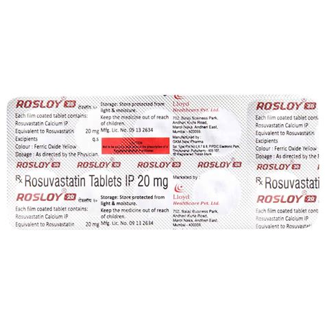 Rosloy 20 Tablet 10s Price Uses Side Effects Composition Apollo