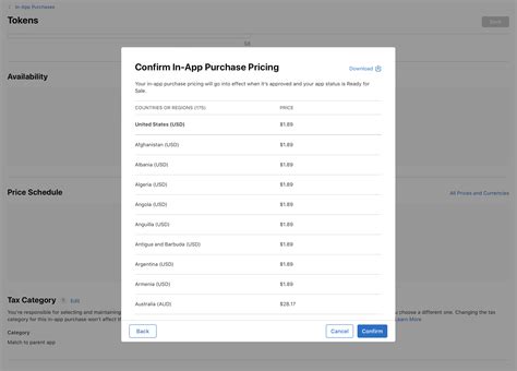 Set A Price For An In App Purchase Manage In App Purchases App Store Connect Help Apple