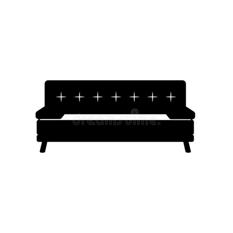 Sofa Silhouette Black And White Icon Design Element On Isolated White