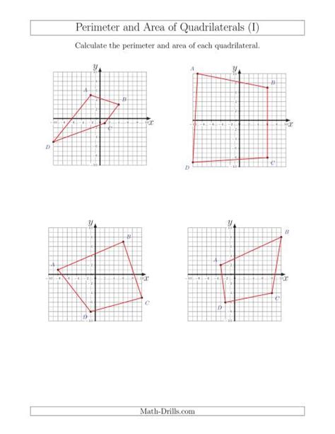 Perimeter And Area Of Quadrilaterals On Coordinate Planes I