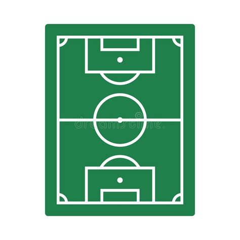 Top View Of Soccer Field Or Football Field Flat Vector Illustration